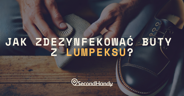 Osoba czyszcząca but za pomocą szczotki i ściereczki, ilustrująca sposób na zdezynfekowanie obuwia z lumpeksu.