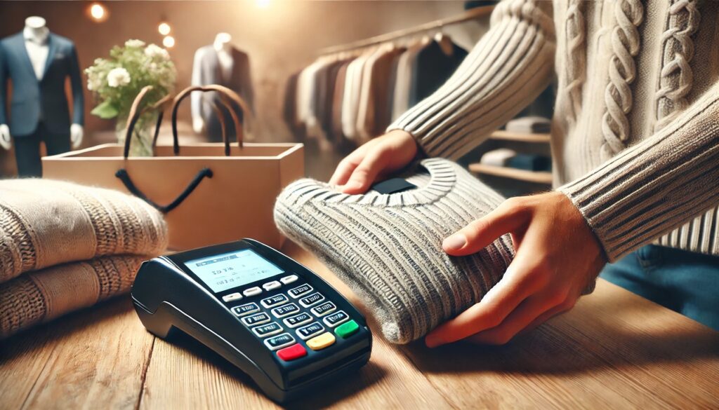 Zakupy w hurtowni odzieży używanej - chwila transakcji