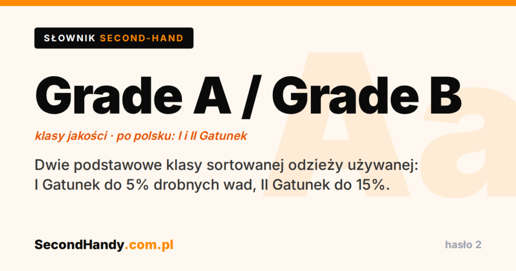 Grade A i Grade B w odzieży używanej - słownik second-hand SecondHandy